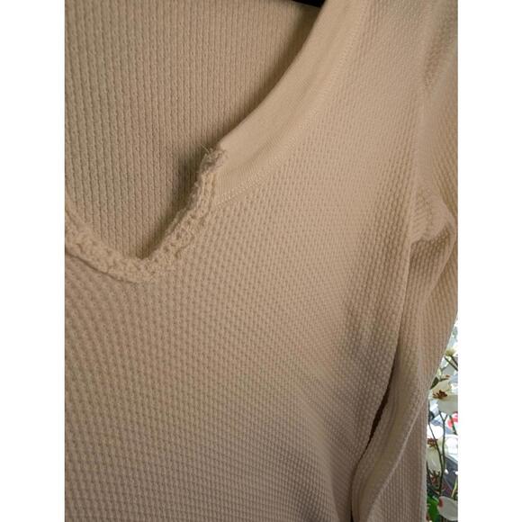 Free People Long Sleeve Thermal Top with Lace Detail Size Small - Picture 3 of 7